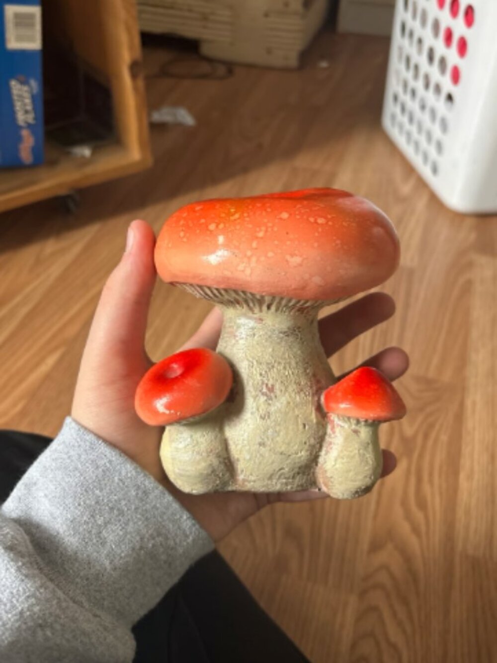 Ceramic Mushroom Statue Whimsical Garden Decor